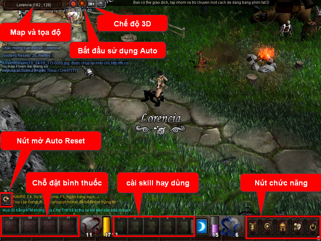 Chức năng chính của Game MU Thiên Long
